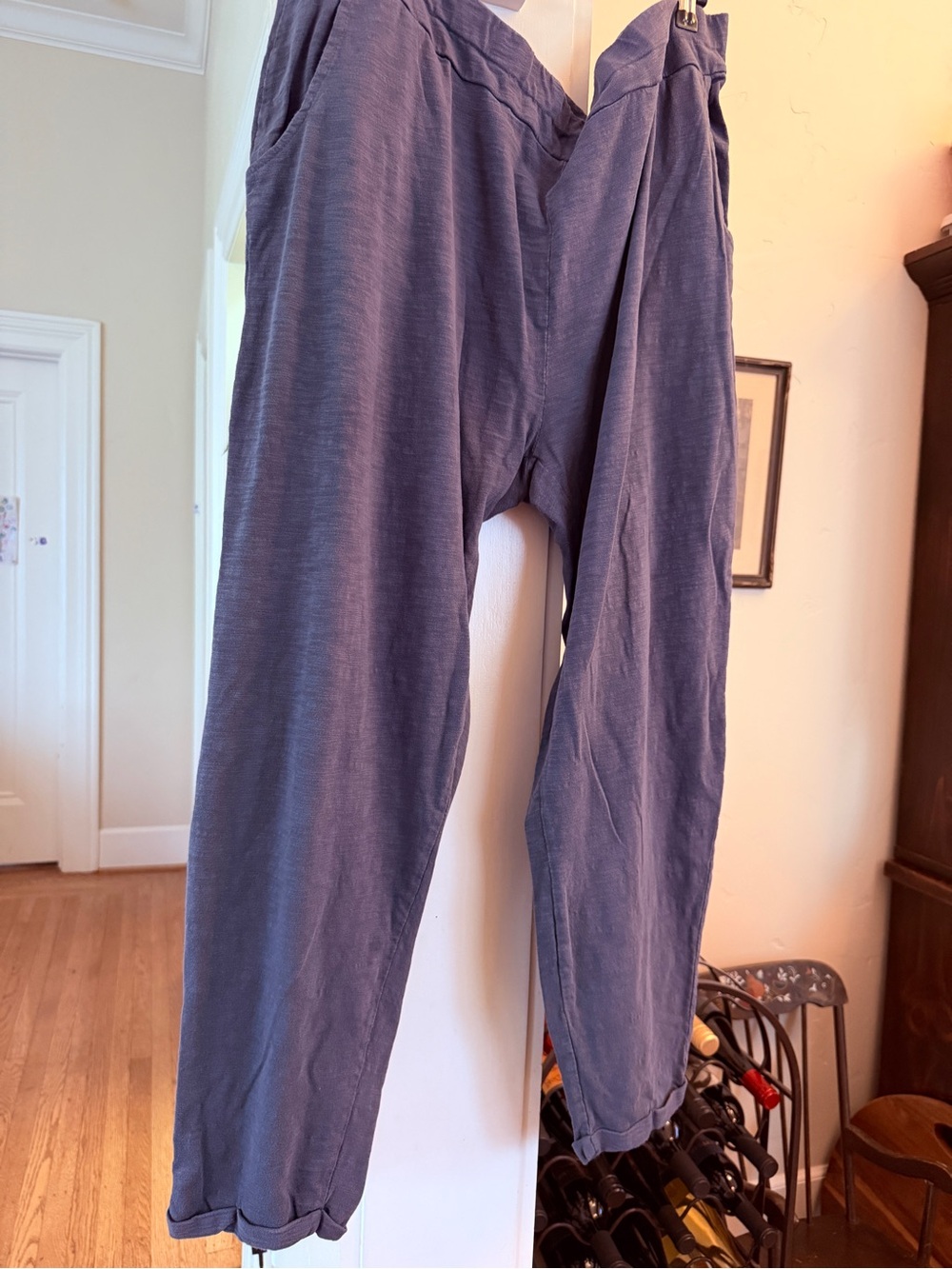Women's Casual Blue Drawstring Pants